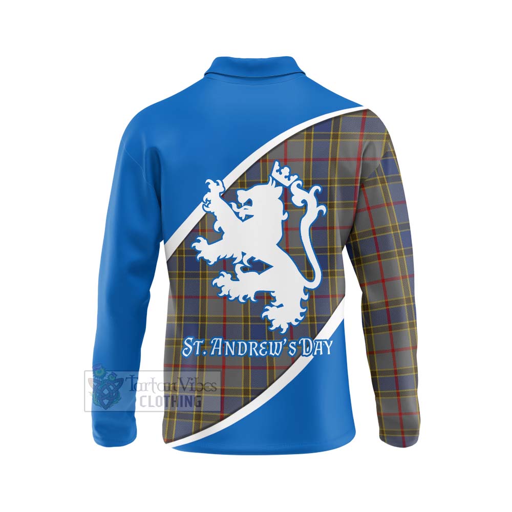 Tartan Vibes Clothing Balfour Family Crest Tartan Long Sleeve Polo Shirt Celebrate Saint Andrew's Day in Style