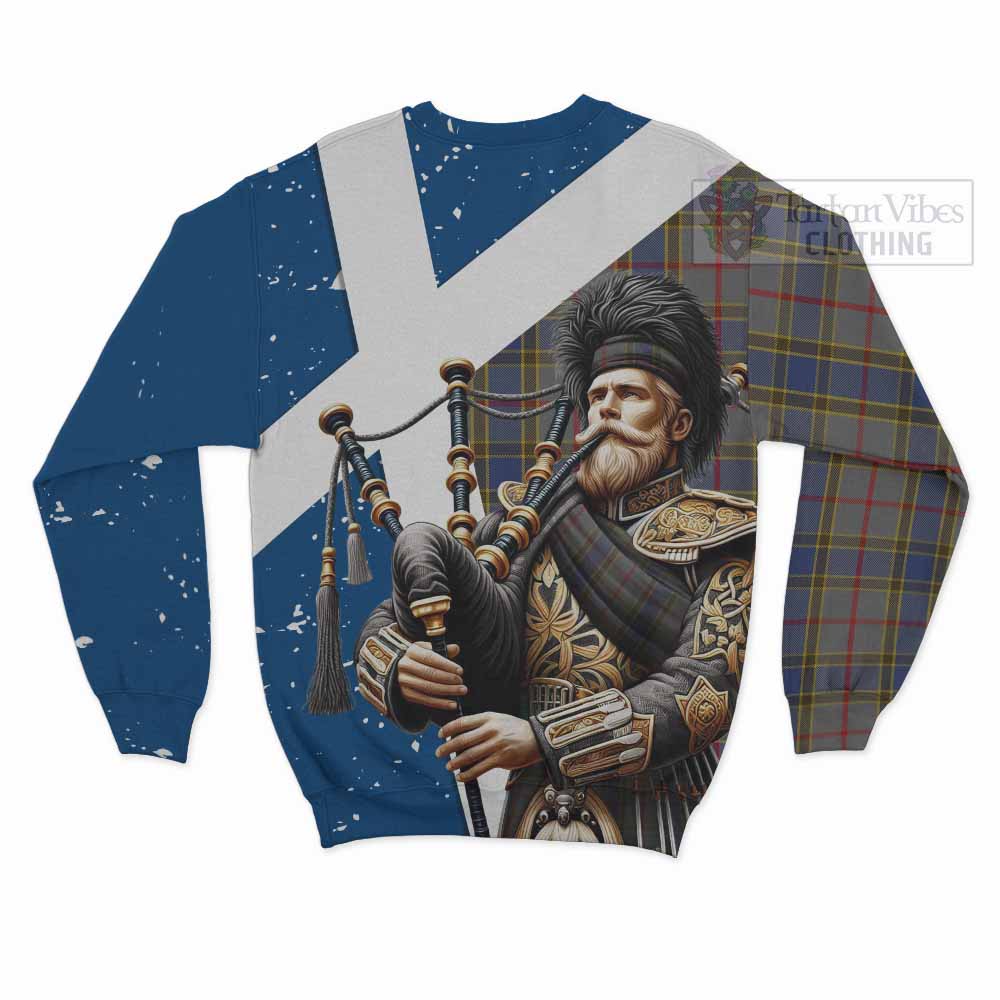 Tartan Vibes Clothing Balfour Tartan Sweatshirt with Family Crest Scottish Bagpiper Vibes