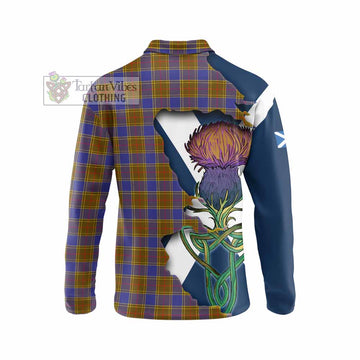 Balfour Tartan Family Crest Long Sleeve Polo Shirt Scottish Thistle Celtic Inspired - Tartan Vibes Clothing