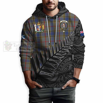 Balfour Crest Tartan Hoodie with New Zealand Silver Fern Half Style