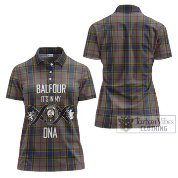 Balfour Tartan Women's Polo Shirt with Family Crest DNA In Me Style