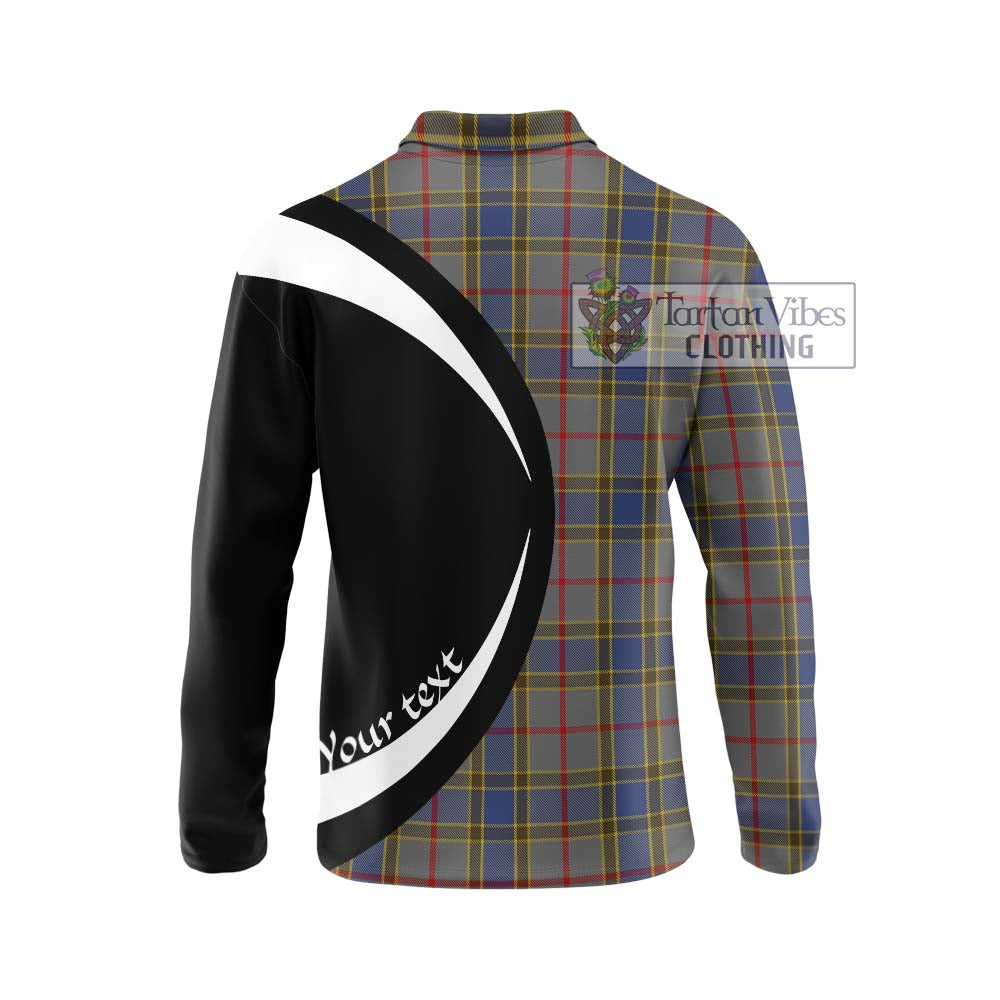 Balfour Tartan Long Sleeve Polo Shirt with Family Crest Circle Style - Tartan Vibes Clothing