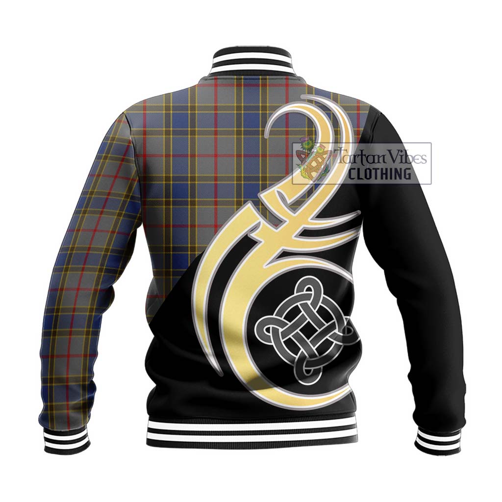 Balfour Tartan Baseball Jacket with Family Crest and Celtic Symbol Style - Tartan Vibes Clothing