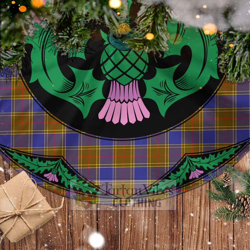 Tartan Vibes Clothing Balfour Tartan Christmas Tree Skirt Scottish Thistle Style