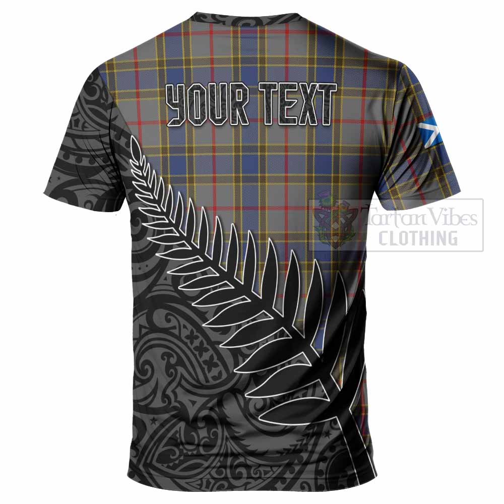 Tartan Vibes Clothing Balfour Crest Tartan T-Shirt with New Zealand Silver Fern Half Style