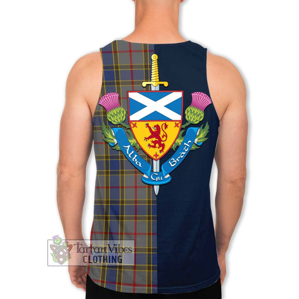 Tartan Vibes Clothing Balfour Tartan Men's Tank Top with Scottish Lion Royal Arm Half Style