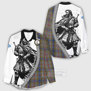 Balfour Tartan Clan Crest Women's Casual Shirt with Highlander Warrior Celtic Style