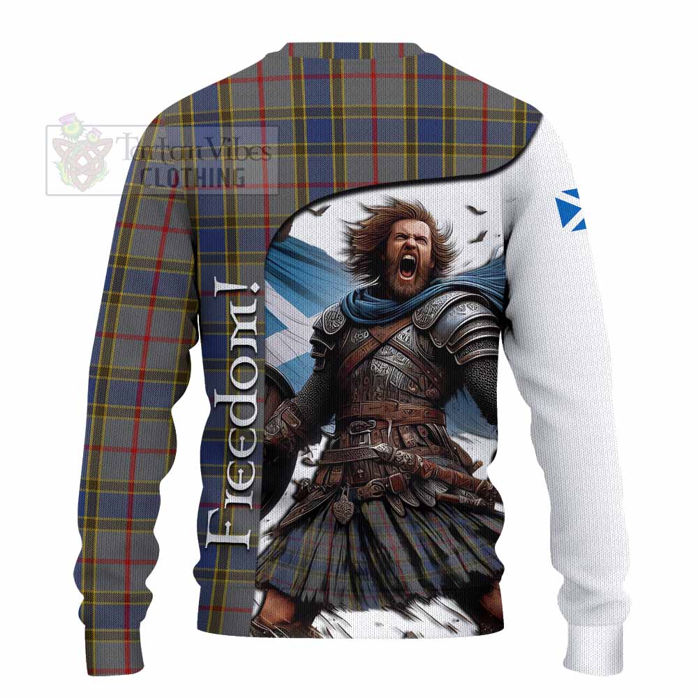 Tartan Vibes Clothing Balfour Crest Tartan Knitted Sweater Inspired by the Freedom of Scottish Warrior