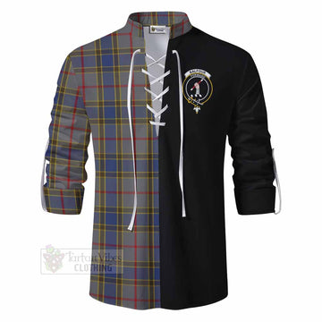 Balfour Tartan Ghillie Kilt Shirt with Family Crest and Half Of Me Style