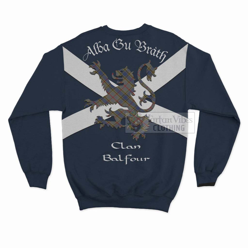 Tartan Vibes Clothing Balfour Tartan Lion Rampant Sweatshirt – Proudly Display Your Heritage with Alba Gu Brath and Clan Name