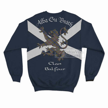 Balfour Tartan Lion Rampant Sweatshirt  Proudly Display Your Heritage with Alba Gu Brath and Clan Name