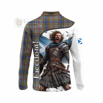 Balfour Crest Tartan Long Sleeve Polo Shirt Inspired by the Freedom of Scottish Warrior