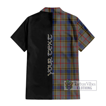 Balfour Tartan Short Sleeve Button Shirt with Family Crest and Half Of Me Style