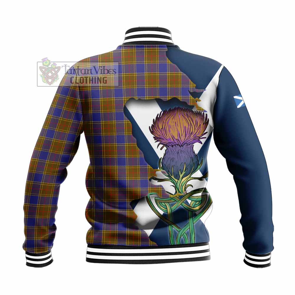 Balfour Tartan Family Crest Baseball Jacket Scottish Thistle Celtic Inspired - Tartan Vibes Clothing
