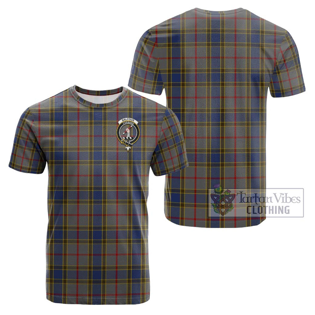 Balfour Tartan Cotton T-Shirt with Family Crest Kid's Shirt - Tartanvibesclothing Shop