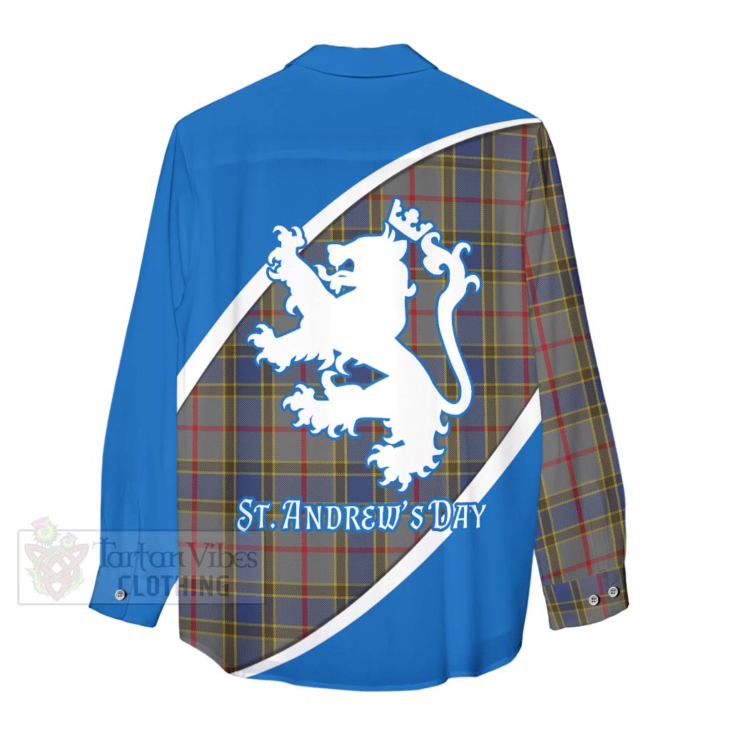 Tartan Vibes Clothing Balfour Family Crest Tartan Women's Casual Shirt Celebrate Saint Andrew's Day in Style