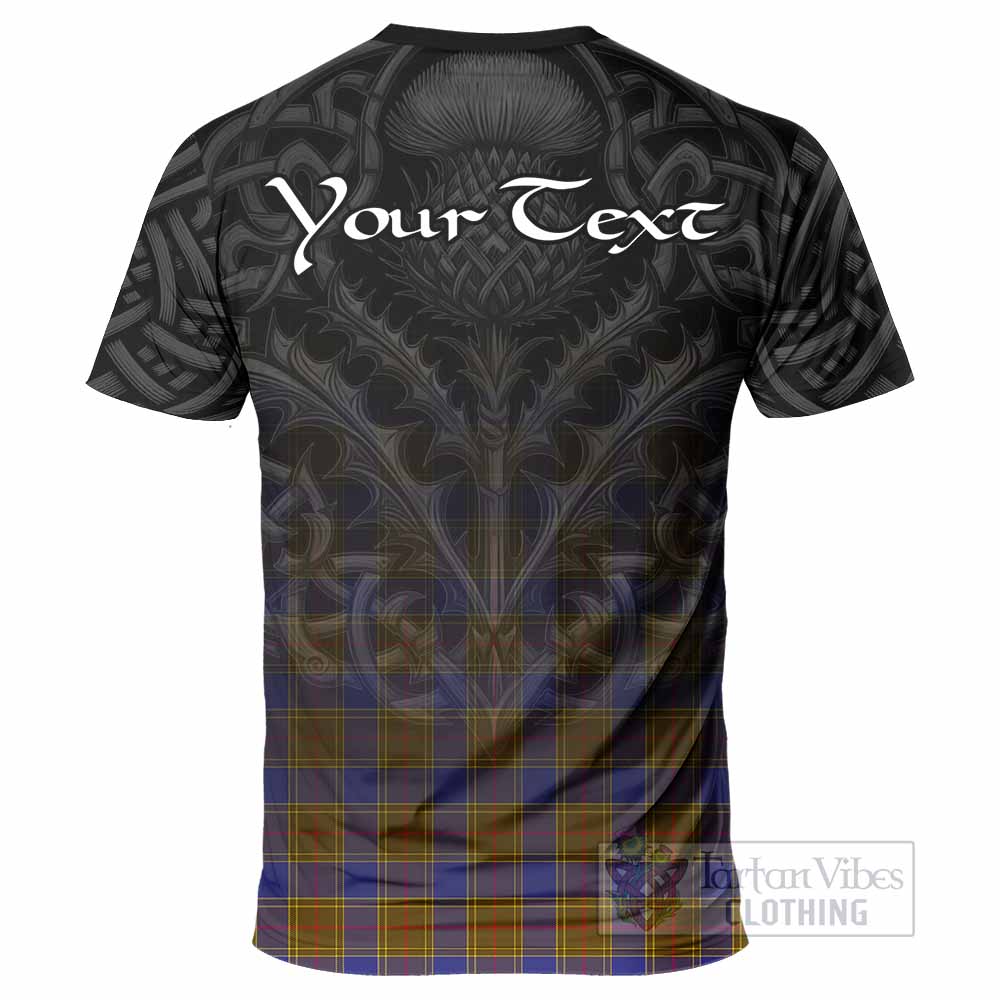 Tartan Vibes Clothing Balfour Tartan T-Shirt with Family Crest Celtic Thistle Vibes