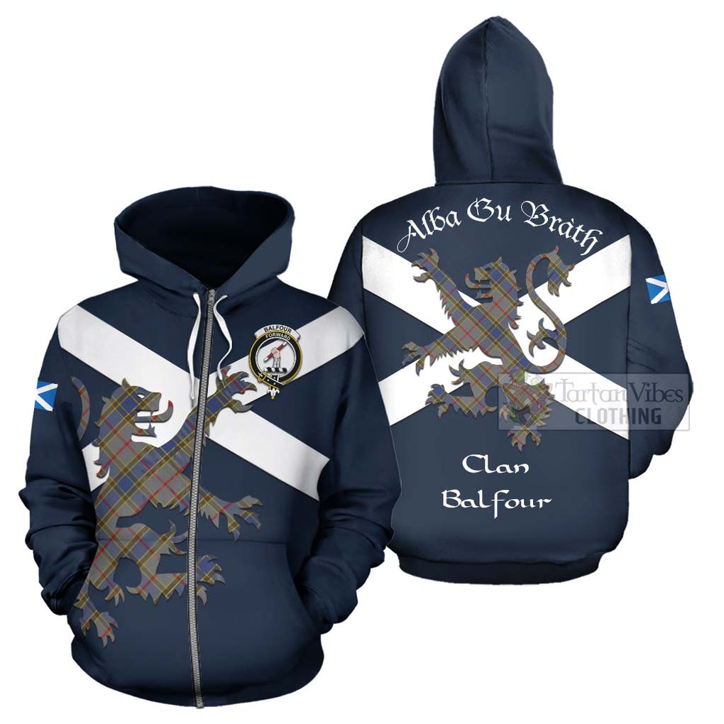 Tartan Vibes Clothing Balfour Tartan Lion Rampant Hoodie – Proudly Display Your Heritage with Alba Gu Brath and Clan Name