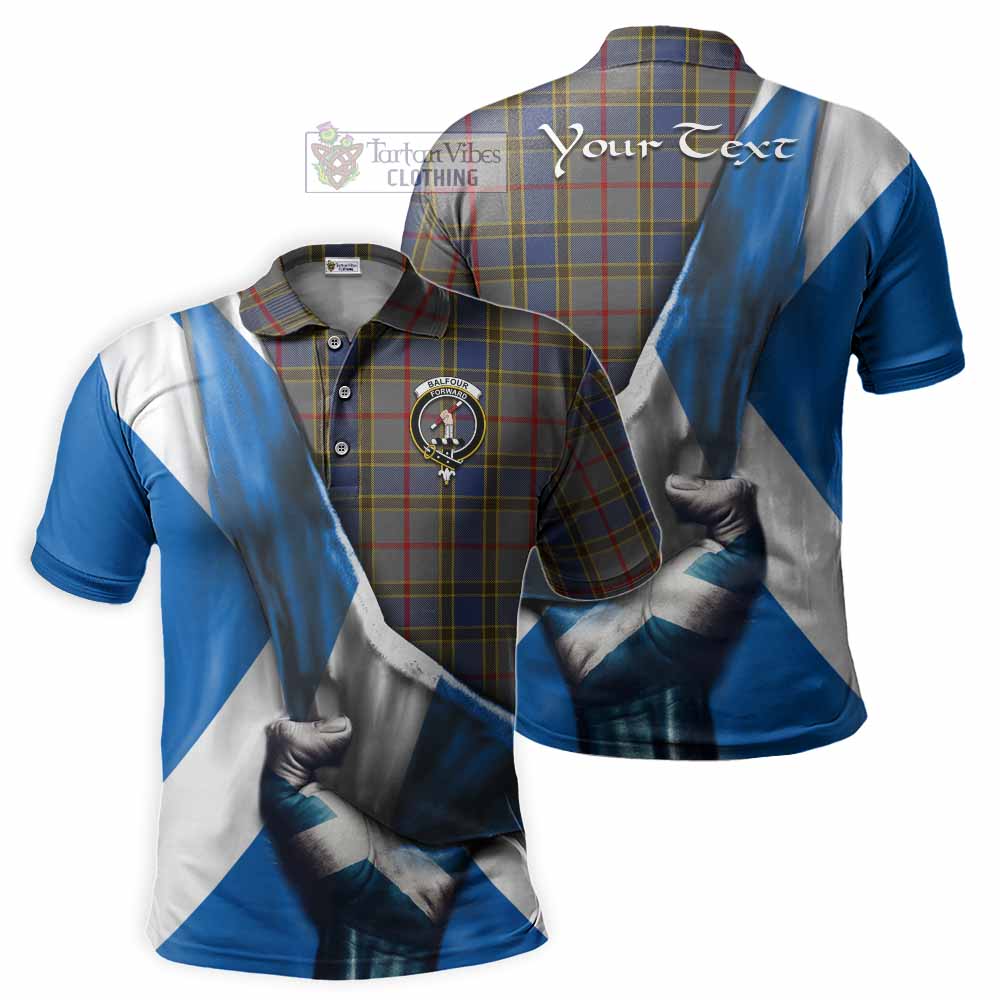 Tartan Vibes Clothing Balfour Tartan Polo Shirt with Family Crest Scotland Patriotic Style