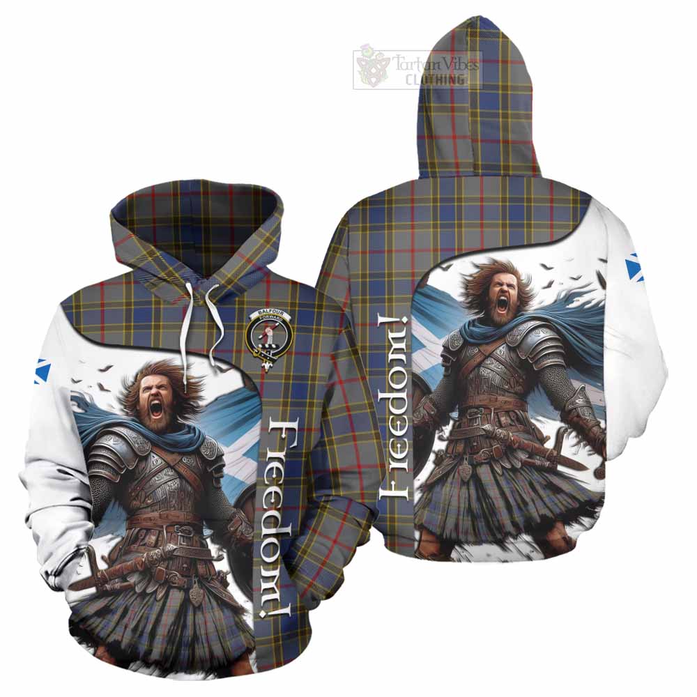 Tartan Vibes Clothing Balfour Crest Tartan Hoodie Inspired by the Freedom of Scottish Warrior