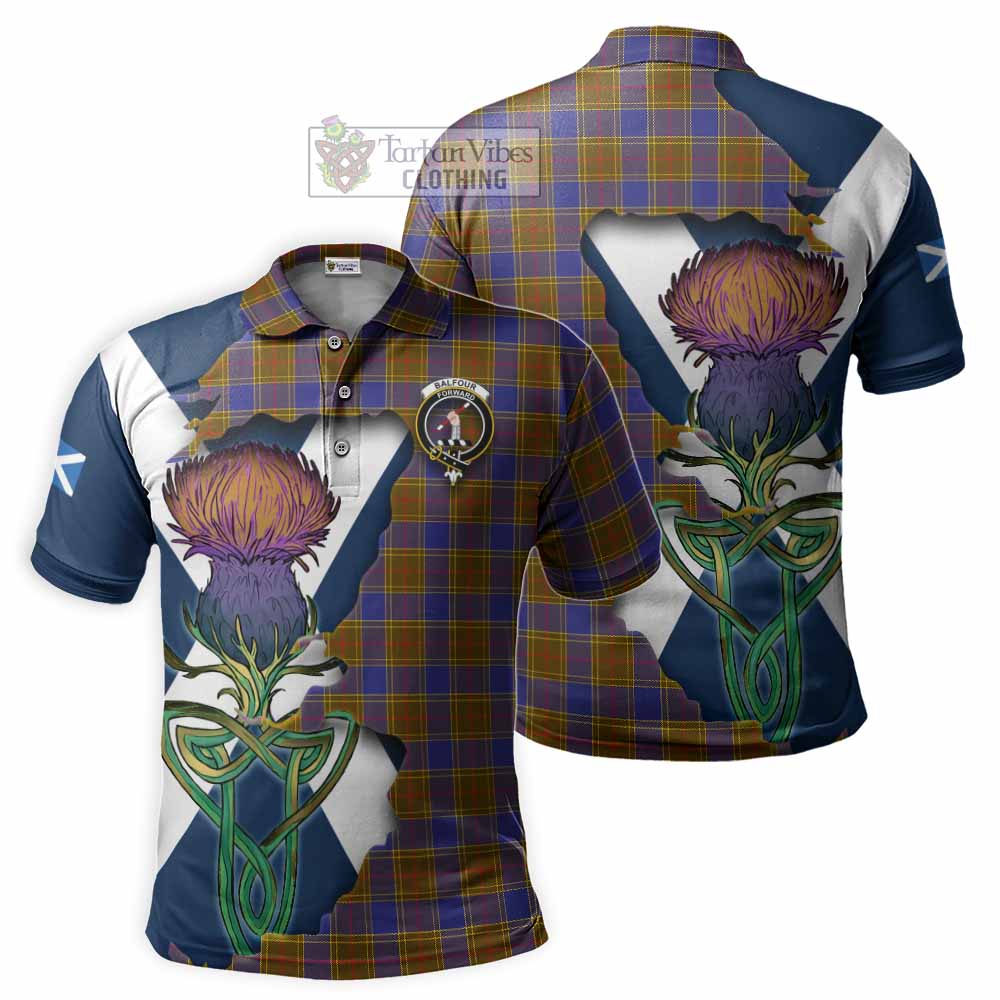 Balfour Tartan Family Crest Polo Shirt Scottish Thistle Celtic Inspired - Tartan Vibes Clothing