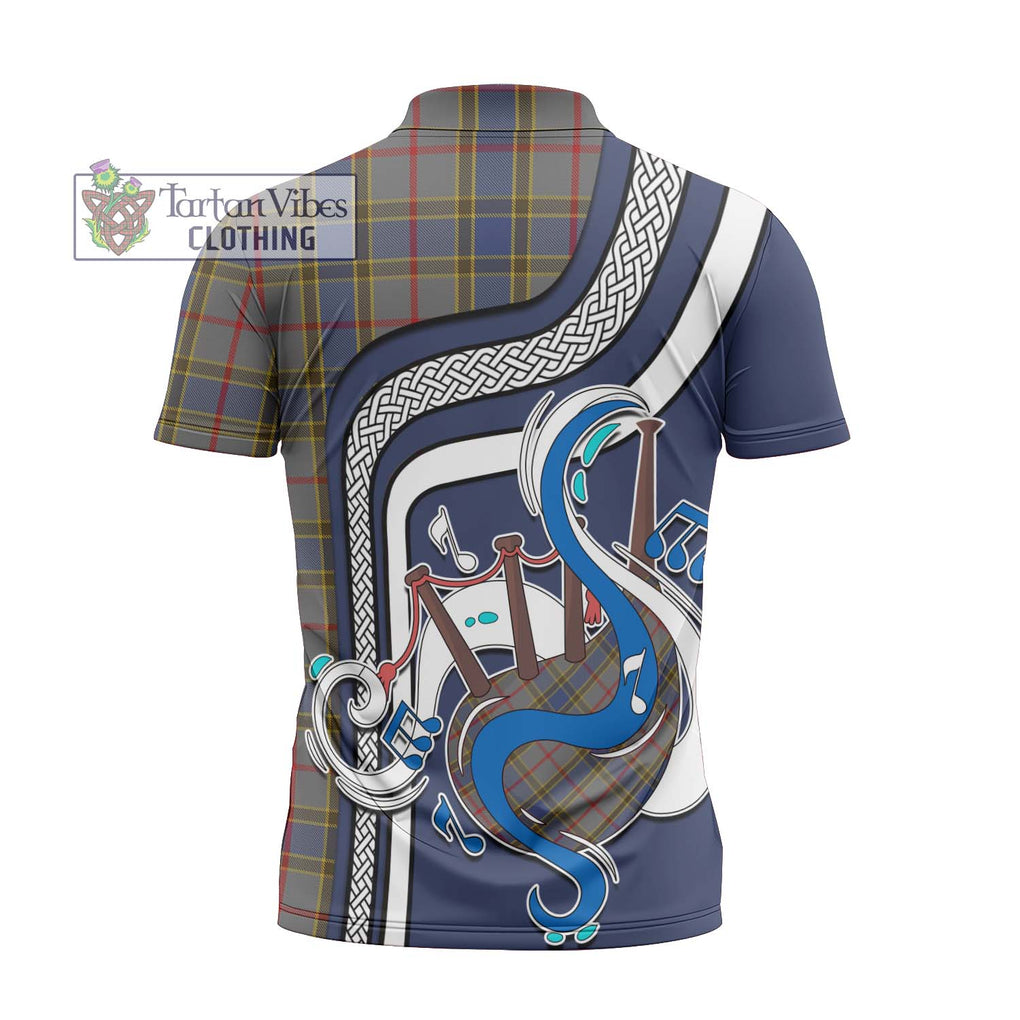 Balfour Tartan Zipper Polo Shirt with Epic Bagpipe Style - Tartanvibesclothing Shop