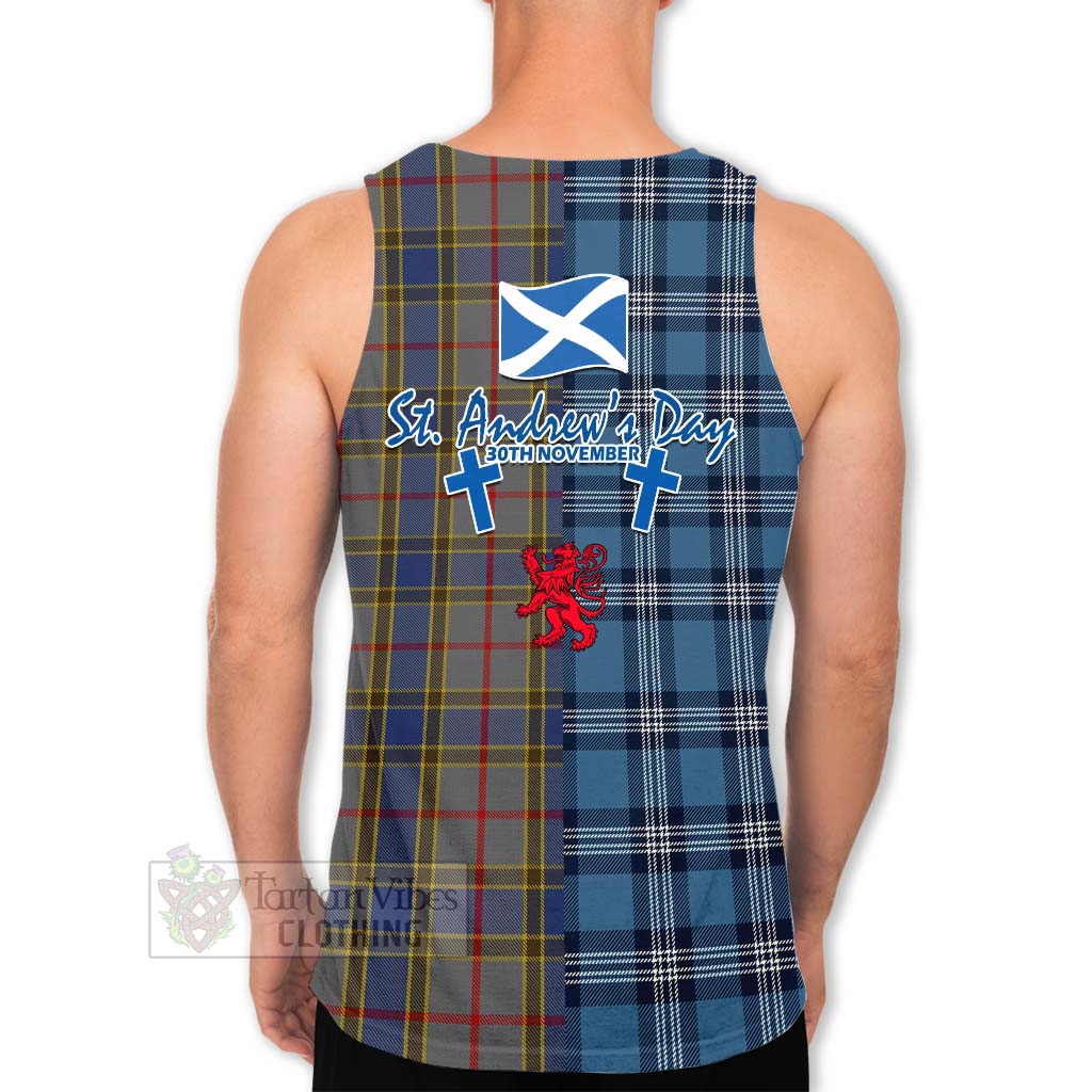 Tartan Vibes Clothing Balfour Tartan Men's Tank Top Happy St. Andrew's Day Half Tartan Style