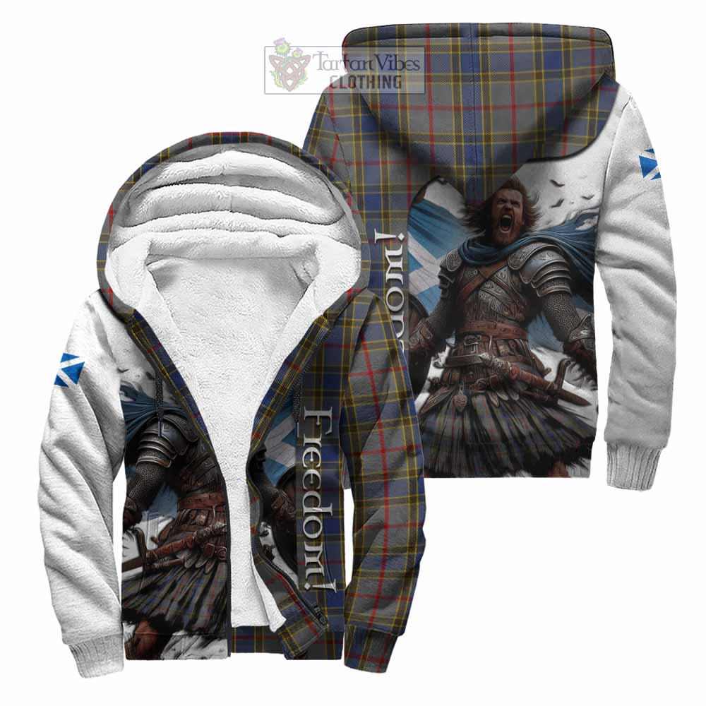 Tartan Vibes Clothing Balfour Crest Tartan Sherpa Hoodie Inspired by the Freedom of Scottish Warrior