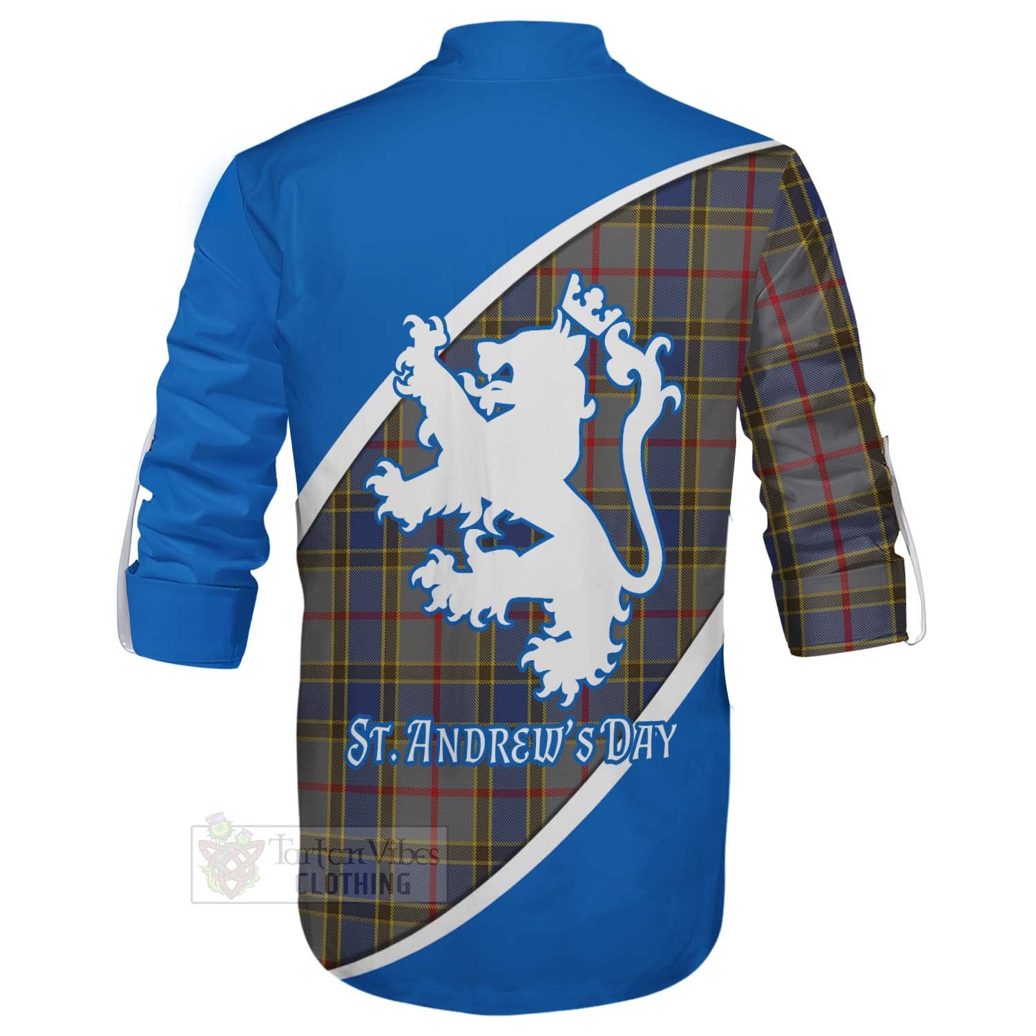 Tartan Vibes Clothing Balfour Family Crest Tartan Ghillie Kilt Shirt Celebrate Saint Andrew's Day in Style