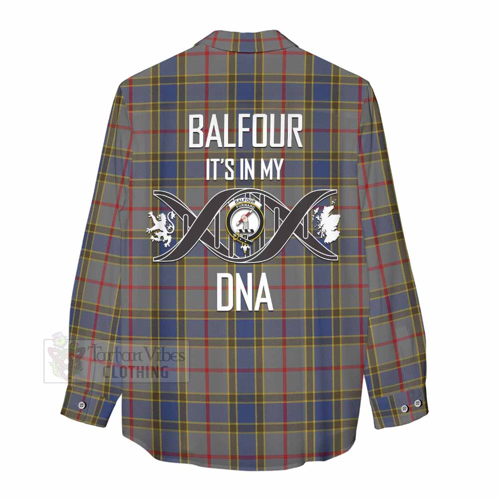 Tartan Vibes Clothing Balfour Tartan Women's Casual Shirt with Family Crest DNA In Me Style