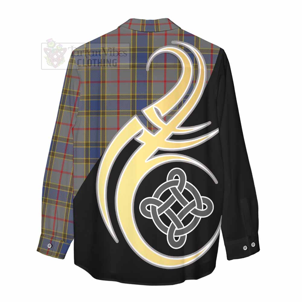 Tartan Vibes Clothing Balfour Tartan Women's Casual Shirt with Family Crest and Celtic Symbol Style