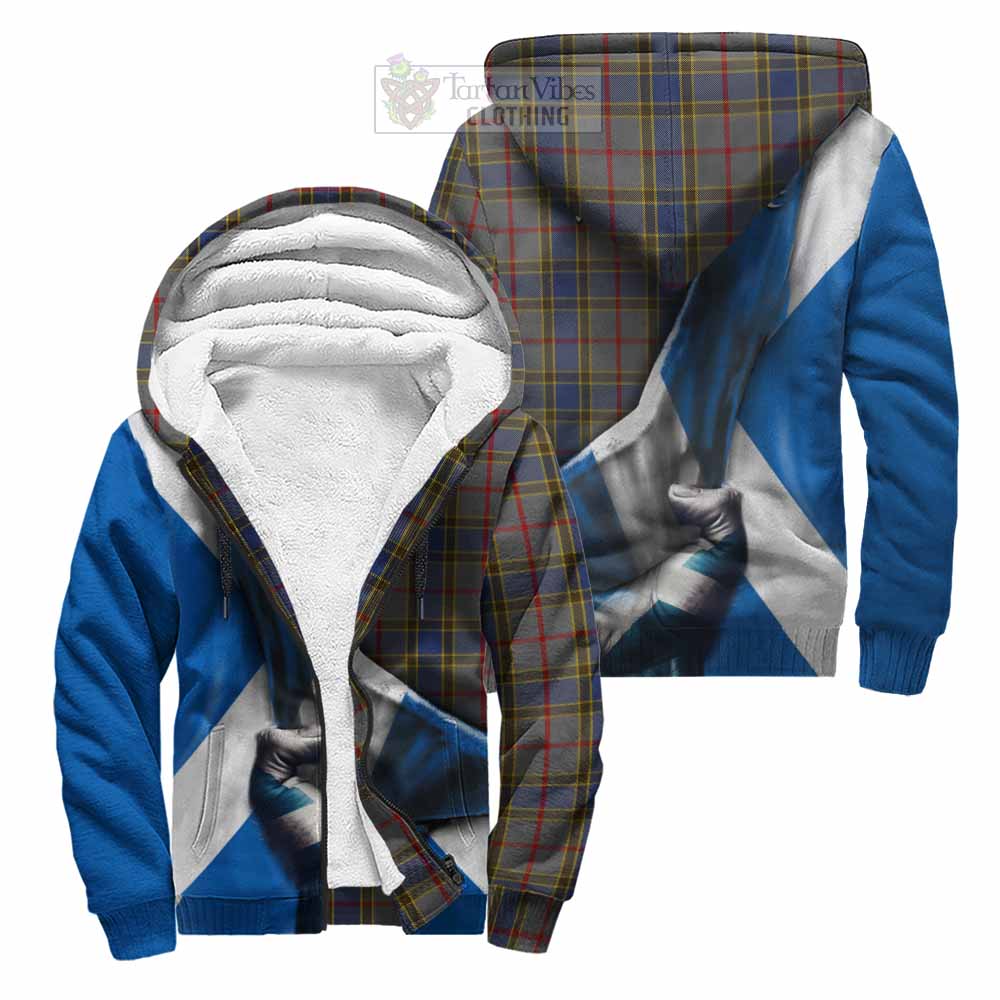 Tartan Vibes Clothing Balfour Tartan Sherpa Hoodie with Family Crest Scotland Patriotic Style