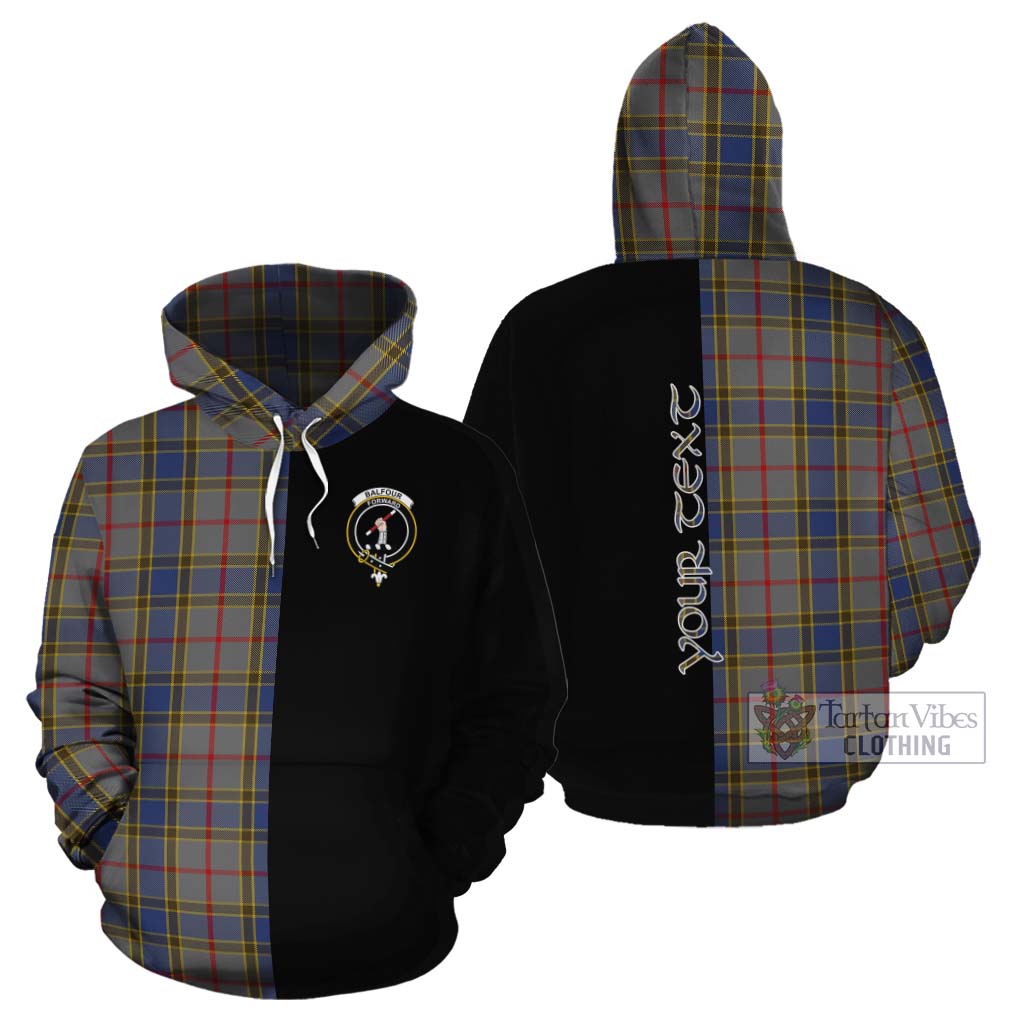 Tartan Vibes Clothing Balfour Tartan Cotton Hoodie with Family Crest and Half Of Me Style