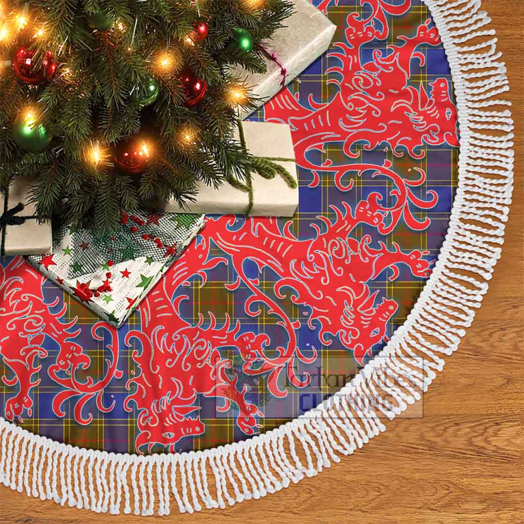 Tartan Vibes Clothing Balfour Tartan Christmas Tree Skirt Lion Rampant Style