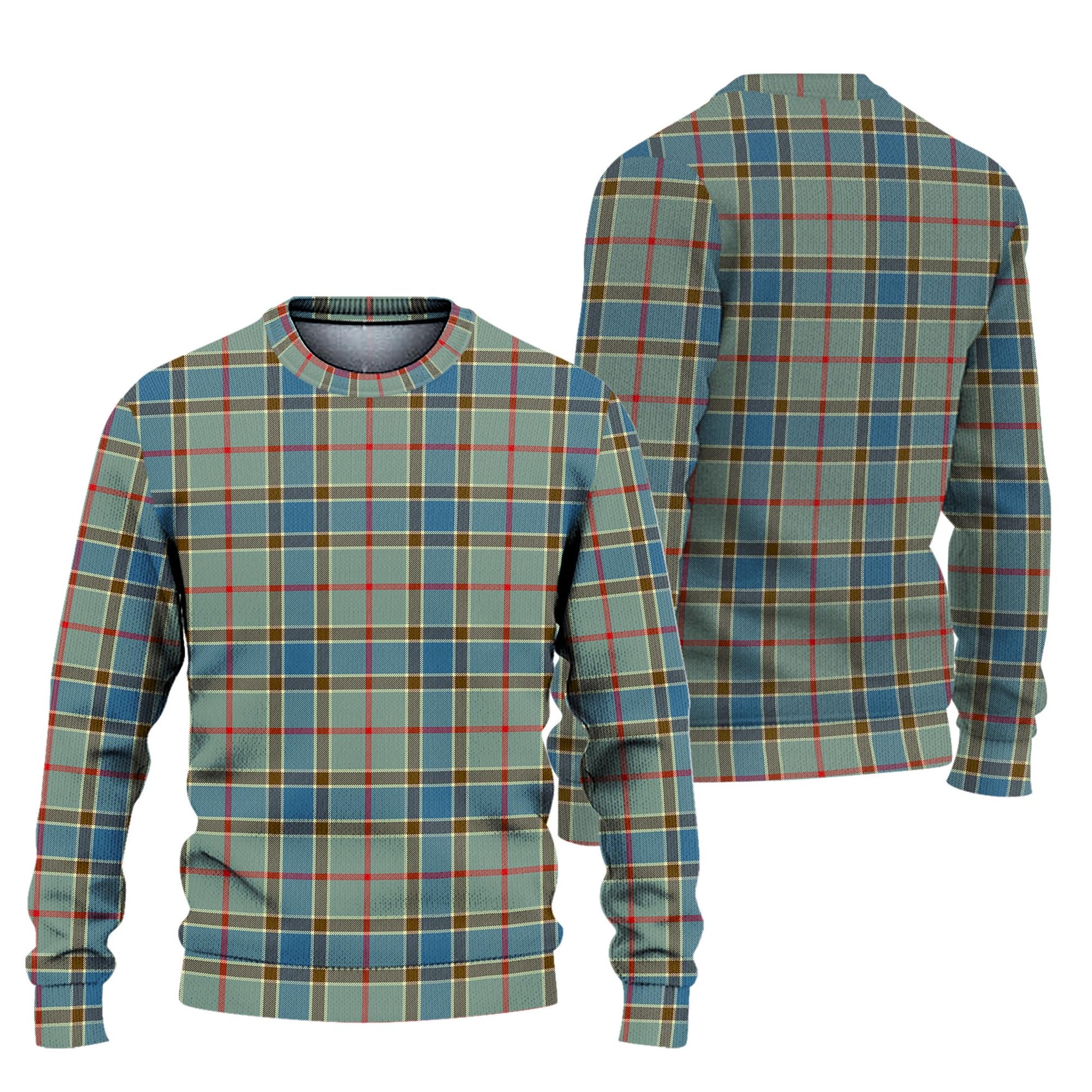 Balfour Blue Tartan Knitted Sweater Unisex - Tartanvibesclothing