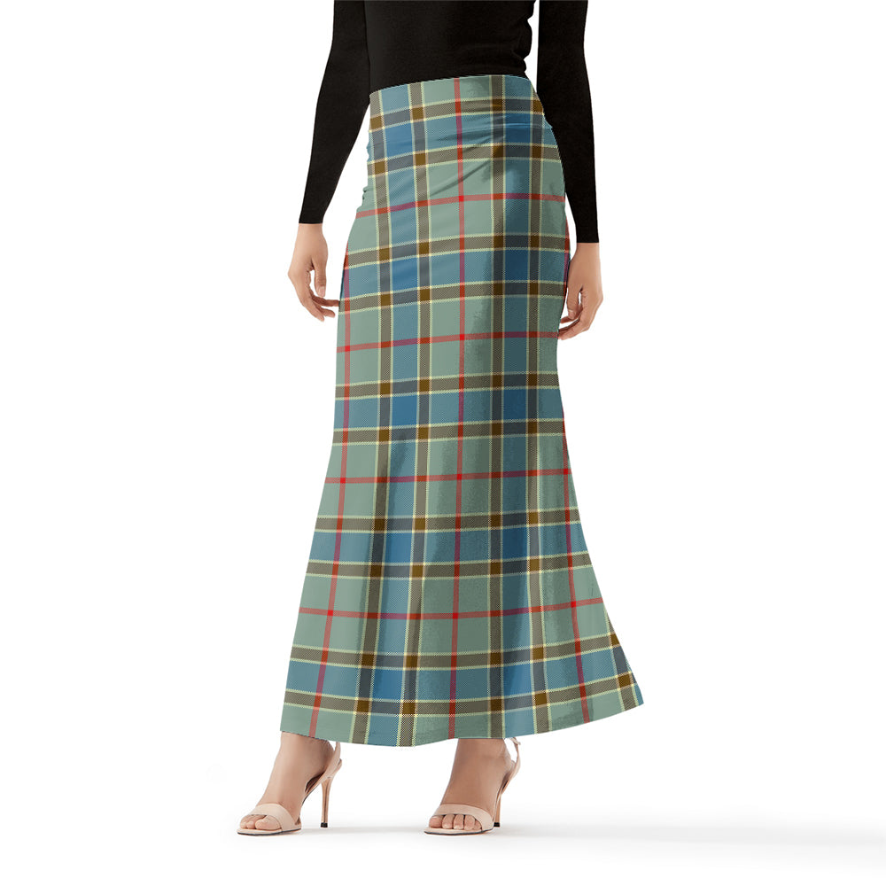 Balfour Blue Tartan Womens Full Length Skirt Female - Tartanvibesclothing