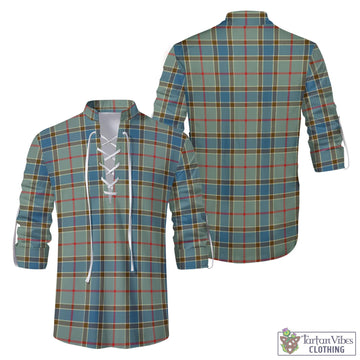 Balfour Blue Tartan Men's Scottish Traditional Jacobite Ghillie Kilt Shirt