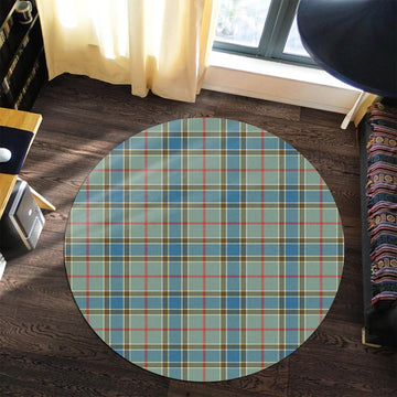 Balfour Blue Tartan Round Rug