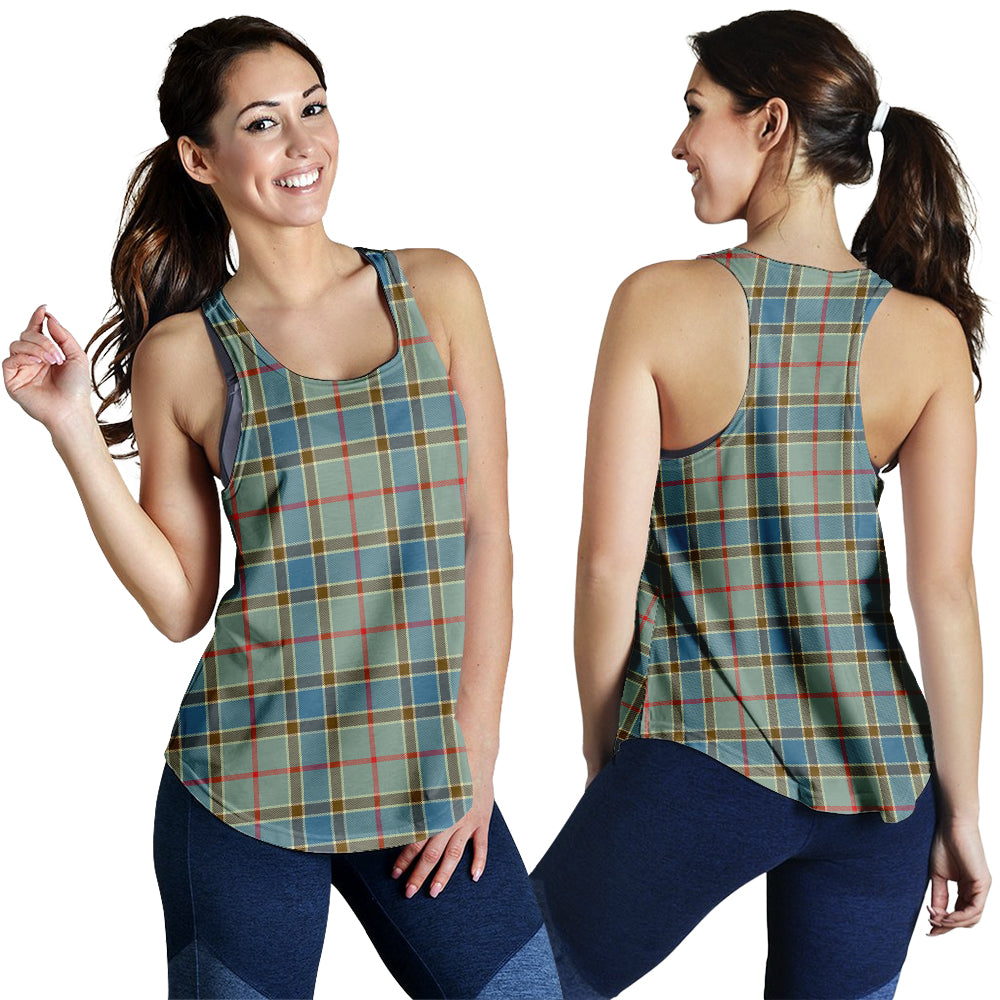 Balfour Blue Tartan Women Racerback Tanks - Tartanvibesclothing