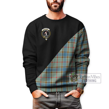 Balfour Blue Tartan Sweatshirt with Family Crest and Military Logo Style