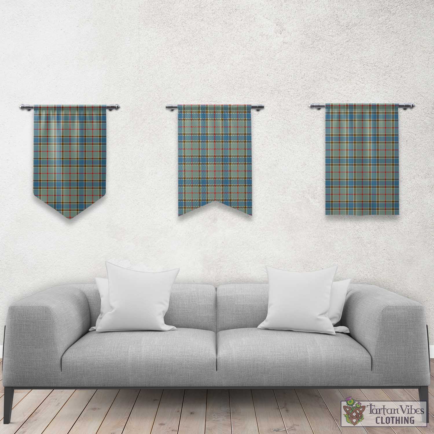 Tartan Vibes Clothing Balfour Blue Tartan Gonfalon, Tartan Banner