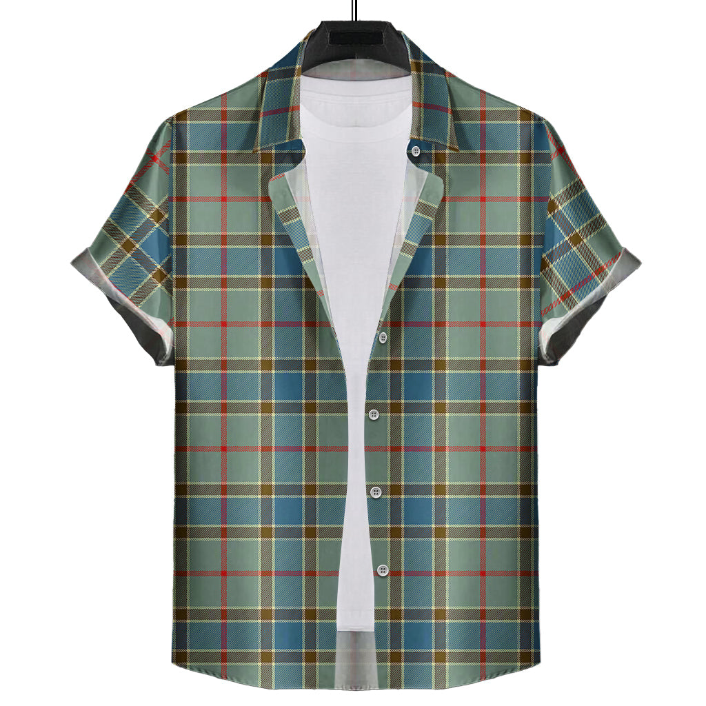 Balfour Blue Tartan Short Sleeve Button Down Shirt - Tartanvibesclothing