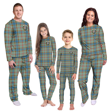 Balfour Blue Tartan Pajamas Family Set with Family Crest