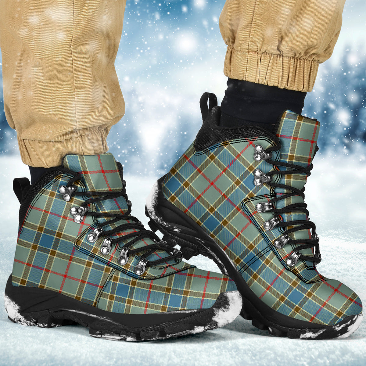 Balfour Blue Tartan Alpine Boots - Tartanvibesclothing