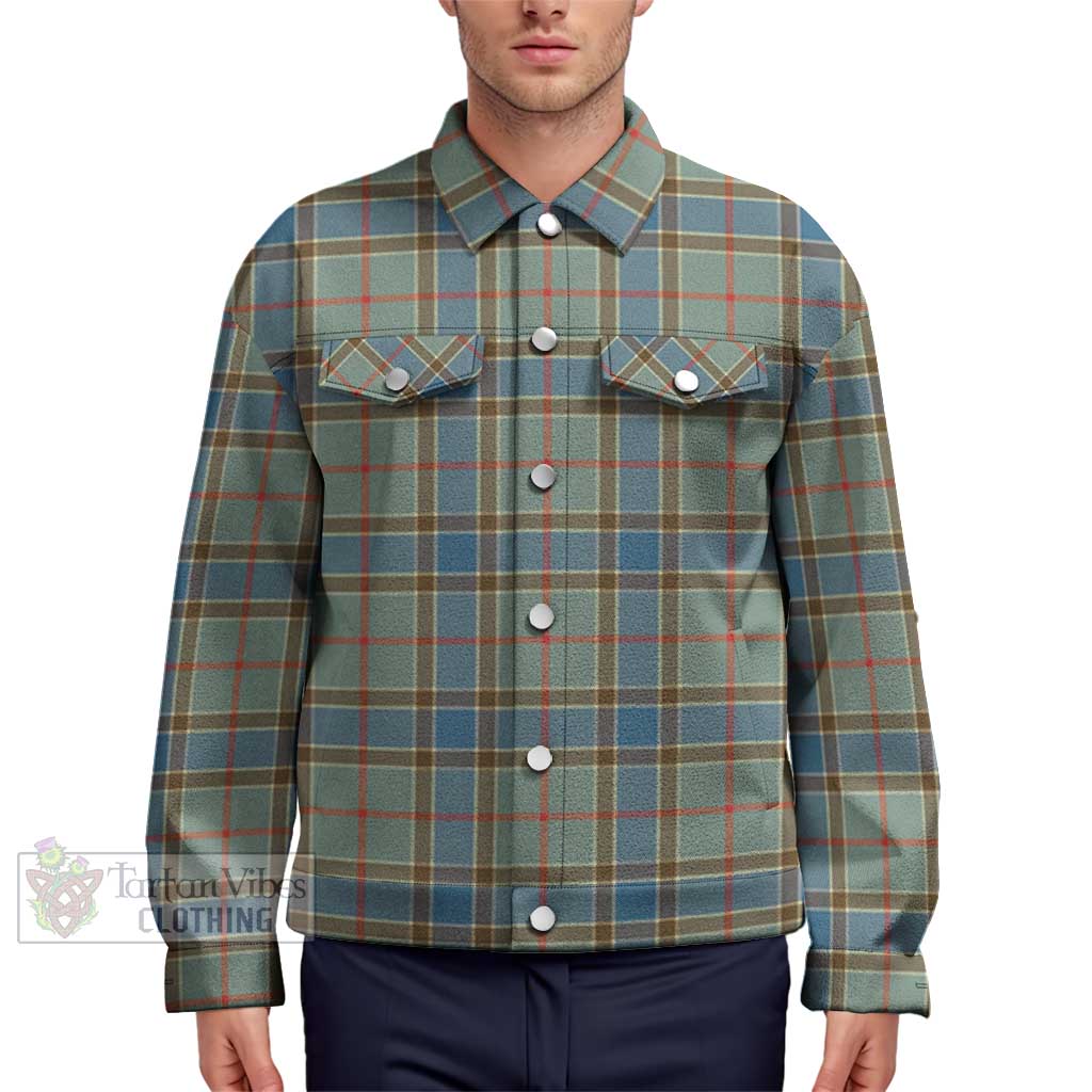 Tartan Vibes Clothing Balfour Blue Tartan Unisex Lapel Cotton Jacket