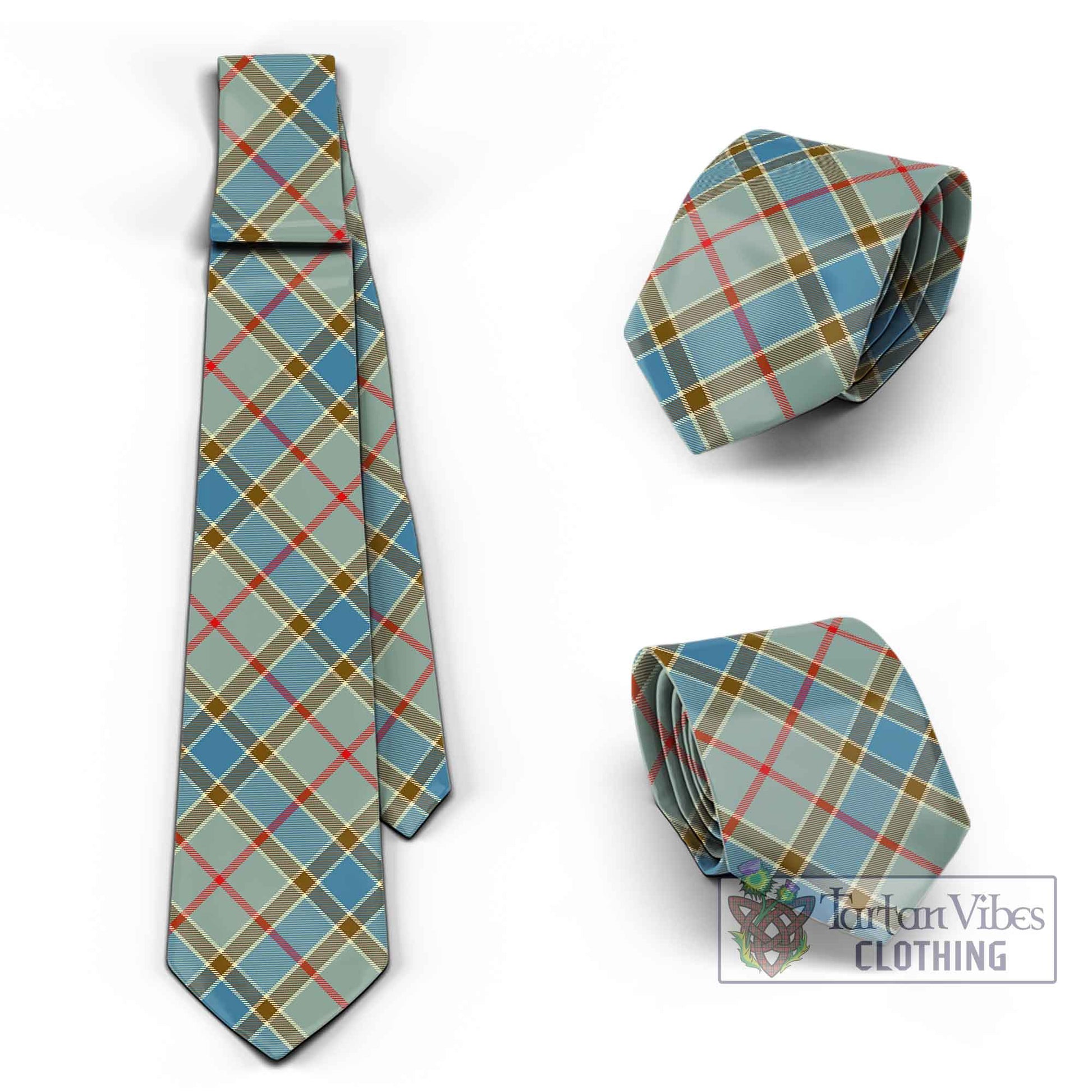 Tartan Vibes Clothing Balfour Blue Tartan Classic Necktie Cross Style