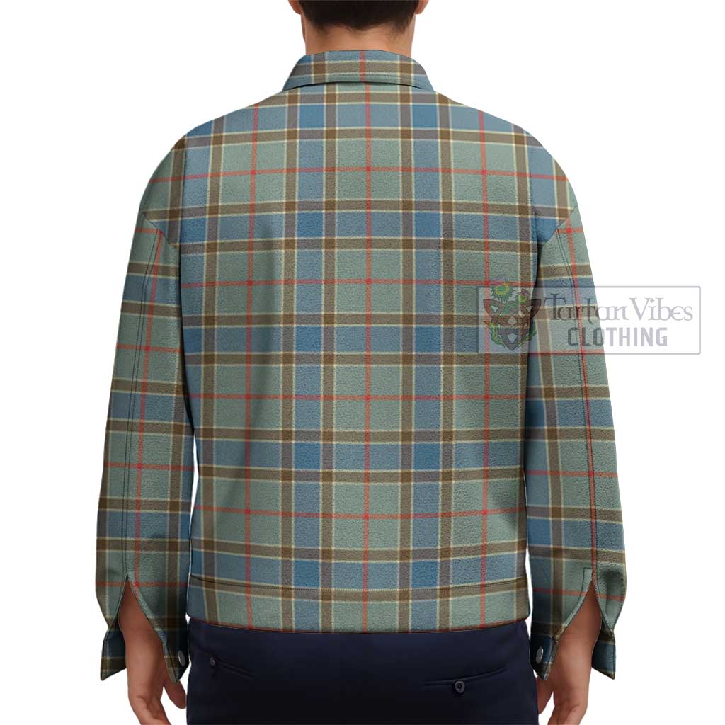 Tartan Vibes Clothing Balfour Blue Tartan Unisex Lapel Cotton Jacket