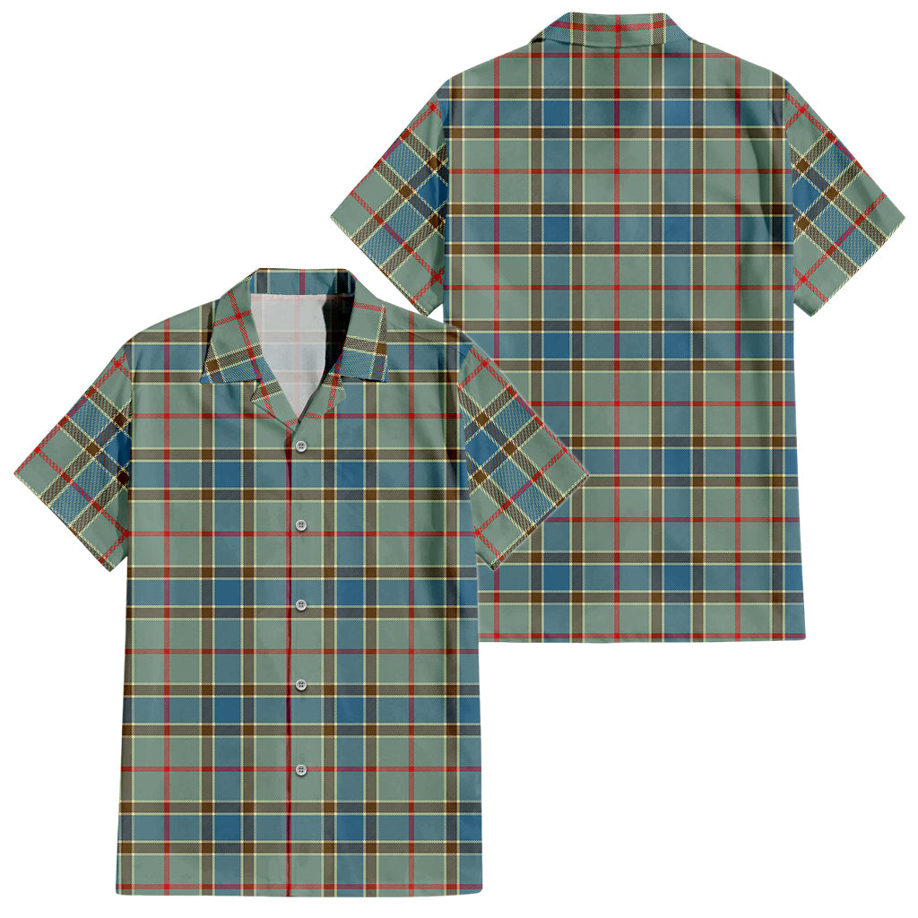 Balfour Blue Tartan Short Sleeve Button Down Shirt - Tartanvibesclothing