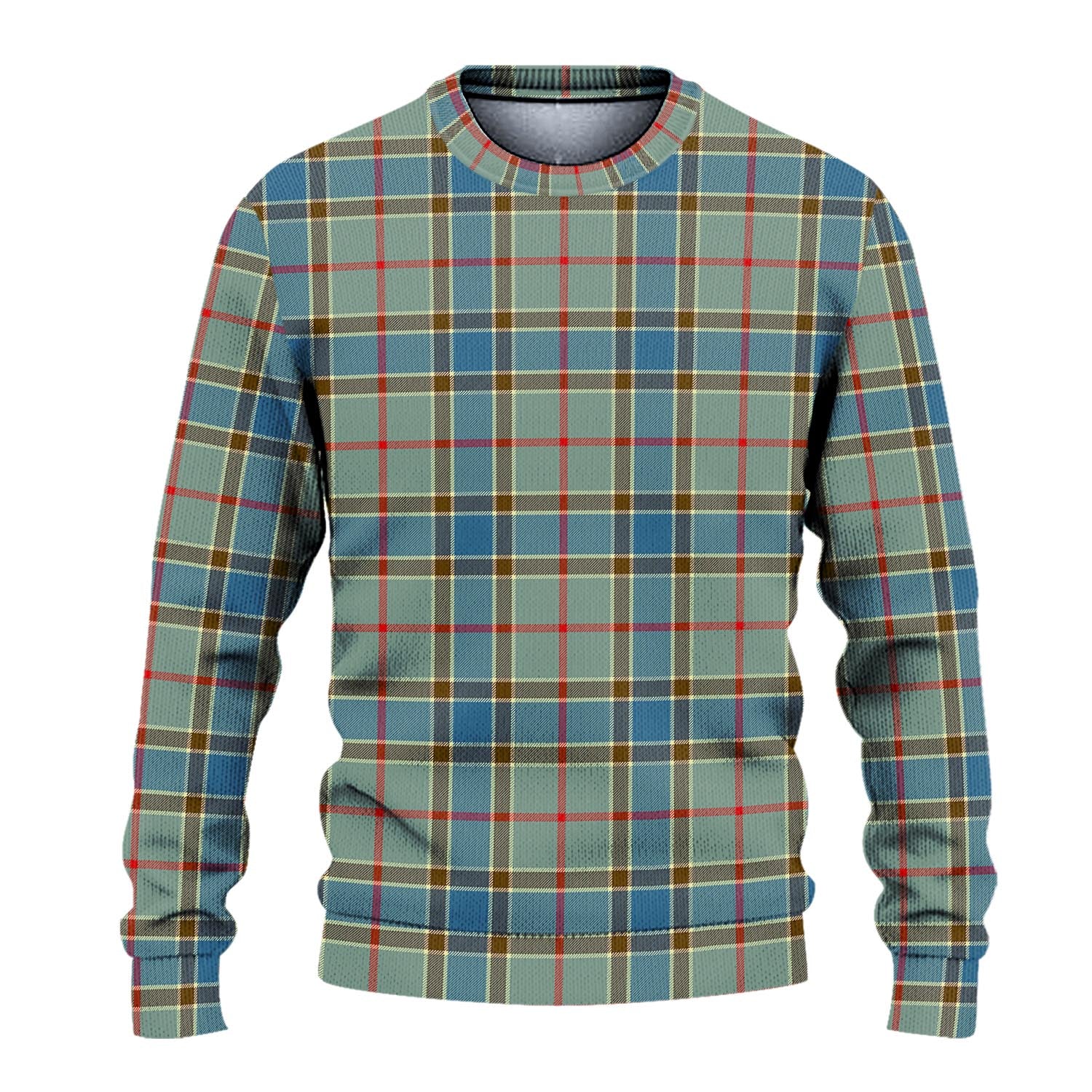 Balfour Blue Tartan Knitted Sweater - Tartanvibesclothing