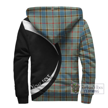 Balfour Blue Tartan Sherpa Hoodie with Family Crest Circle Style